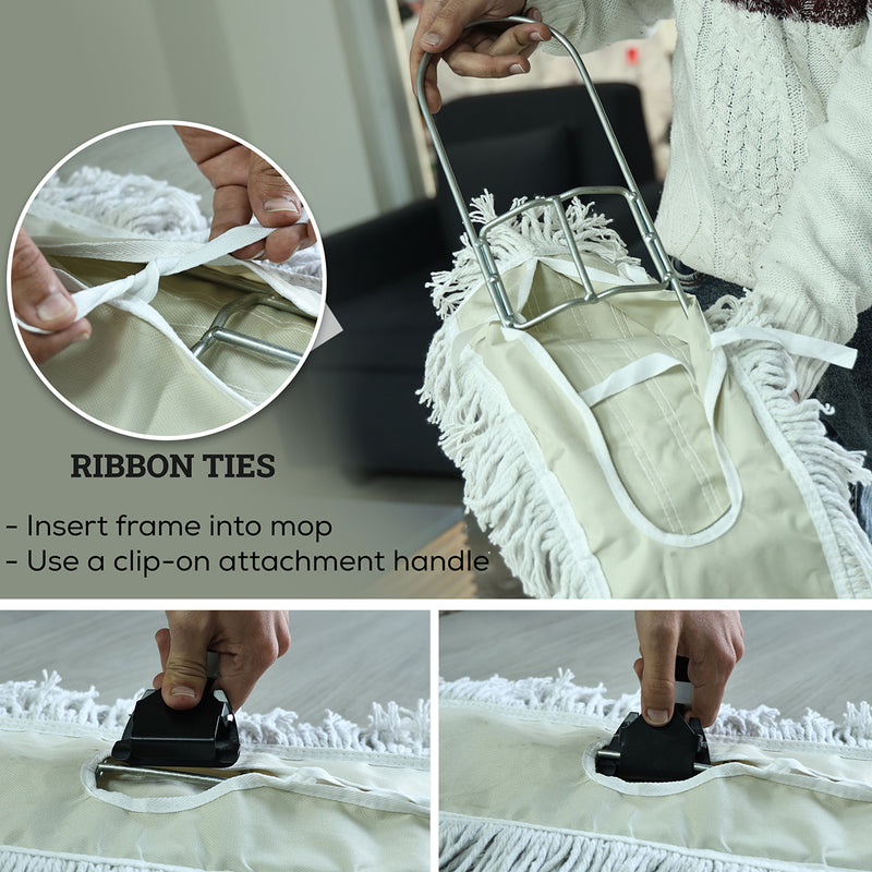Bison Life Cut End Commercial Blended  Dust Mop Replacement Heads, Industrial for Floor Cleaning