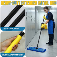 Bison Life  Commercial Dust Mop – 18 in Microfiber Loop-End Mop Head with Extendable 61 in Handle