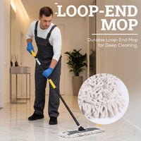 Bison Life Loop-End Cotton Dust Mop Refill Pads, Flat Mop Heads For Industrial Floors