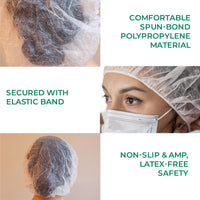 Bison Life Ultranet Anti-Microbial 24" Disposable Hair Nets for Food Service & Professional Hygiene