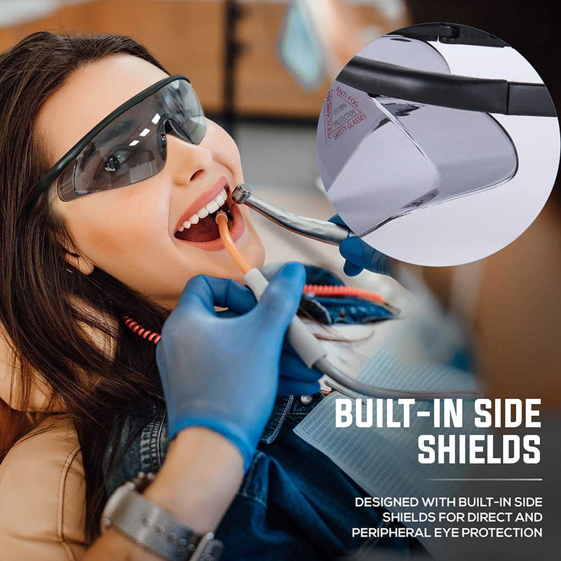 Simone Fully Adjustable Temple Safety Glasses, Anti Scratch-Fog Lens