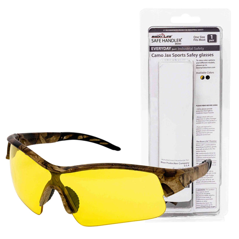 Camo Jax Safety Glasses, Anti-Scratch, Wind-Resistant, Anti-Slip