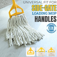 Bison Life Cut End Blended Mop Head Replacement with 1.25-inch Universal Headband, White, 16 Oz
