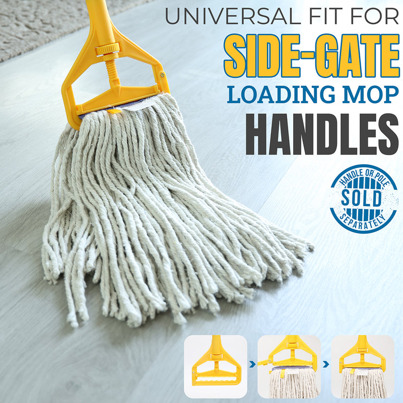 Bison Life Cut End Blended Mop Head Replacement with 1.25-inch Universal Headband, White, 16 Oz