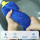 Kleen Handler Microfiber Mop Cloth Heads Replacements with 61" Extendable Handle, 3 Pc Screw On Mop Refill for Commercial & Household Cleaning, Compatible with All Standard US Threading Pole Handle