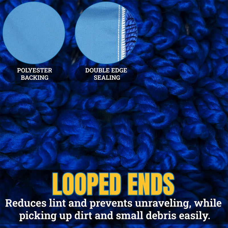 Bison Life  Commercial Dust Mop – 18 in Microfiber Loop-End Mop Head with Extendable 61 in Handle