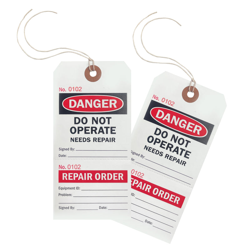 Lock Out Danger Tags with Ties – Do Not Operate, Needs Repair Safety Tags