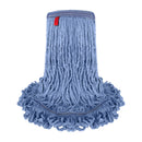 Blended Loop End Heavy Duty Mop Head Replacement, Wet Mop Refills for Commercial and Household Floor Cleaning, Blue