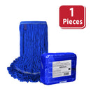 Dark Blue Blended Loop End Heavy Duty Mop Head Replacement, Wet Mop Refills for Industrial and Commercial Use