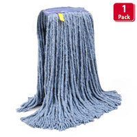 Bison Life Cut End Blended Mop Head Replacement with 1.25-inch Universal Headband, 16 Oz