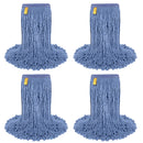 16 Oz Cut End Blended Mop Head Replacement with 1.25-inch Universal Headband, Wet Mop Refills, Blue