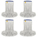 16 Oz Cut End Cotton Mop Head Replacement with 1.25-inch Universal Headband, Wet Mop Refills, Natural