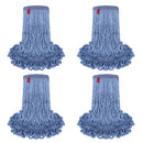 Blended Loop End Heavy Duty Mop Head Replacement, Wet Mop Refills for Commercial and Household Floor Cleaning, Blue