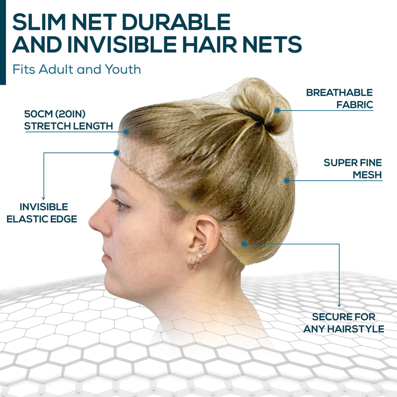 Bison Life Slim Net – Durable Invisible Hair Nets, Ultra-Thin Nylon Mesh for Adults & Youth