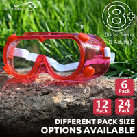 Bison Life Spectra Kids Vented Over-The-Glasses Safety Goggles with Adjustable Strap, ANSI Z87.1