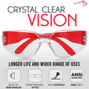 Kids Protective Safety Glasses | Z87.1 Impact Resistant Clear Lens, Color Temple, Child Size Color Variety (Pack of 24)