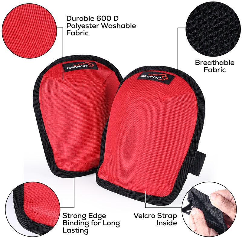 Lightweight Gardening Knee Pads with Removable and Replaceable Foam Pad Insert, Washable Soft Cap Knee Pad, Easy Fit with Adjustable Hook and Loop Velcro Closure Straps