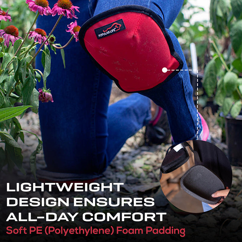 Lightweight Gardening Knee Pads with Removable and Replaceable Foam Pad Insert, Washable Soft Cap Knee Pad, Easy Fit with Adjustable Hook and Loop Velcro Closure Straps