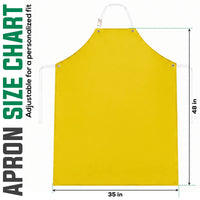 Reusable Nitrile Heavy Duty Industrial Bib Apron, 35" x 48", Chemical-Resistant