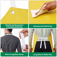 Reusable Nitrile Heavy Duty Industrial Bib Apron, 35" x 48", Chemical-Resistant