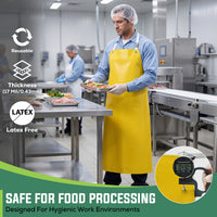 Reusable Nitrile Heavy Duty Industrial Bib Apron, 35" x 48", Chemical-Resistant