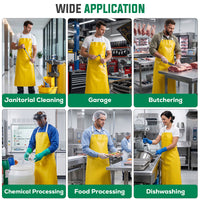 Reusable Nitrile Heavy Duty Industrial Bib Apron, 35" x 48", Chemical-Resistant