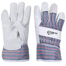 Economy General Purpose Leather Work Gloves, Heavy Duty Rugged Design (Pack of 6)