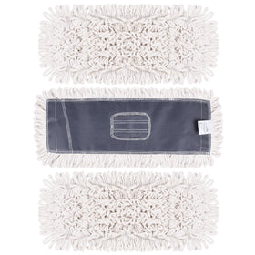 Bison Life Loop-End Cotton Dust Mop Refill Pads, Flat Mop Heads For Industrial Floors