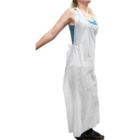Bison Life Disposable Lightweight Poly Aprons – 28x46 White Waterproof
