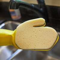 Bison Life Reticulated Sponge Glove - Reusable Cleaning Mitt, Kitchen & Bathroom, Left Hand
