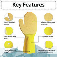 Bison Life Reticulated Sponge Glove - Reusable Cleaning Mitt, Kitchen & Bathroom, Left Hand