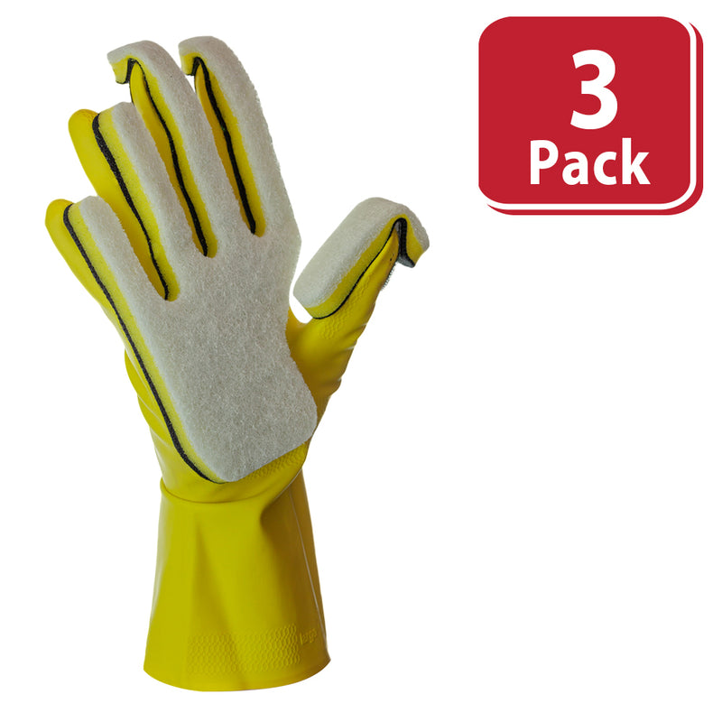 Bison Life White Kleen Mitt — Scratch-Free Fine Grade Scouring Pads, Right-Hand, OSFM