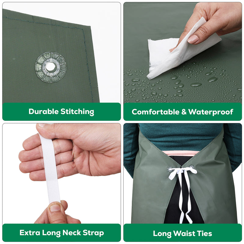 Bison Life Plastic Paint Protective Wear Apron – Waterproof PVC Work Apron, Large 3 Pack