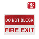 Do Not Block Fire Exit Sign, Metal Fire Safety Sign, Red and White, 12" x 8"