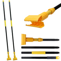 Bison Life 61-Inch Extendable Jaw Clamp Mop Handle – Heavy Duty Commercial Wet Mop Stick