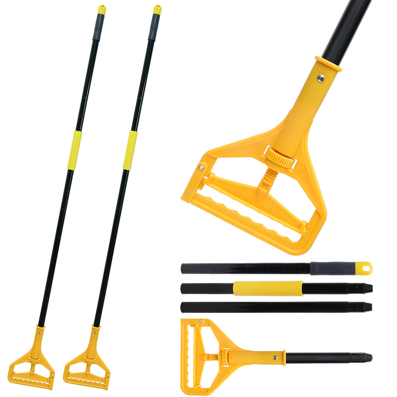 Bison Life 61-Inch Extendable Mop Handle with Quick Change for Wet Mop, Side Gate Mop Stick