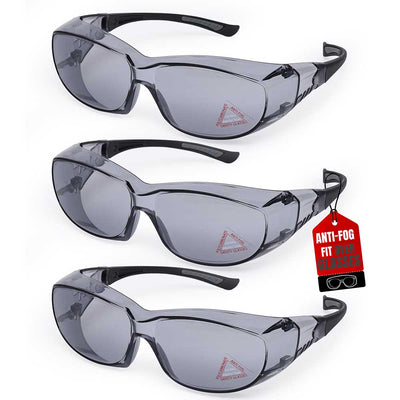 PrimeX Color Lens Black Temple Safety Glasses, Anti-Fog, ANSI Z87.1