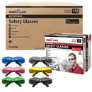 Keystone Color Lens Black Temple Safety Glasses, High Impact Lens