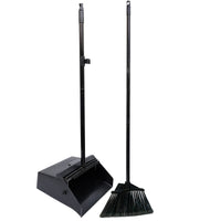 Bison Life Dustpan and Broom Set with 38" Long Handle for Indoor/Outdoor Use