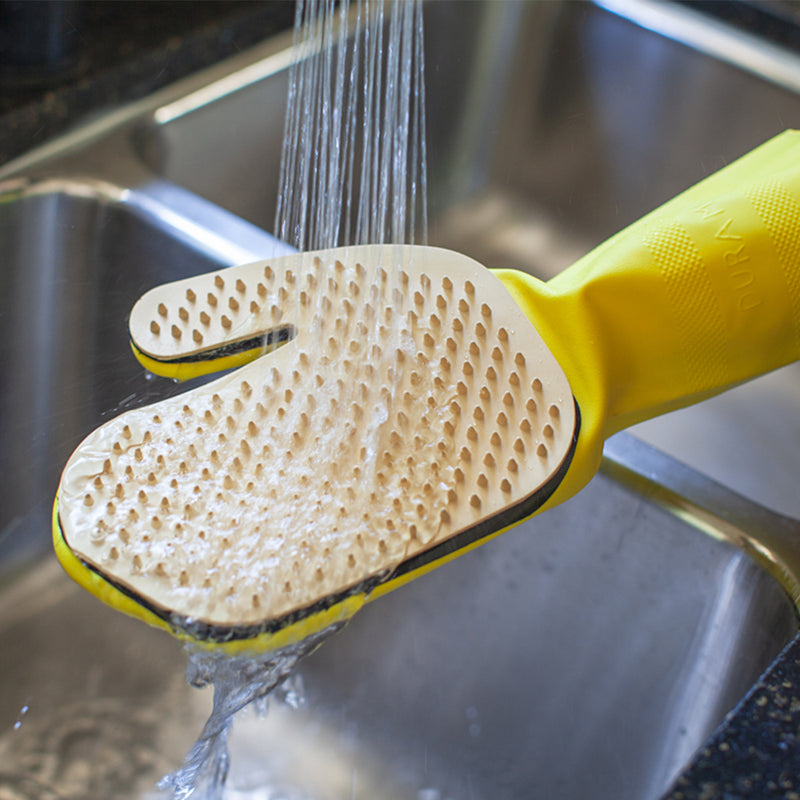 Kleen Mitt Pet Grooming Mitt Refill - Studded Bristle Massage Pad, Yellow, Left Hand