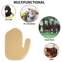 Kleen Mitt Pet Grooming Mitt Refill - Studded Bristle Massage Pad, Yellow, Left Hand