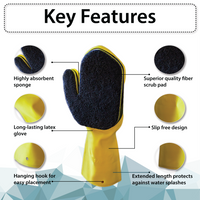 Bison Life Kleen Mitt Refill Pack of 3 – Heavy Grade Scouring Pad, OSFM, Black, Left Hand