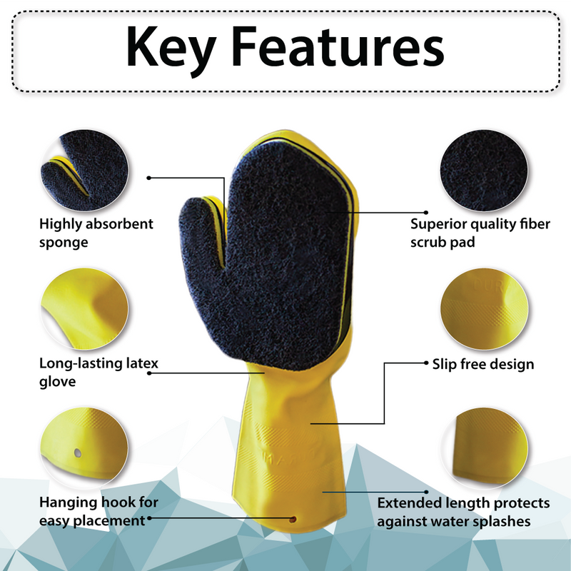 Bison Life Kleen Mitt Refill Pack of 3 – Heavy Grade Scouring Pad, OSFM, Black, Left Hand