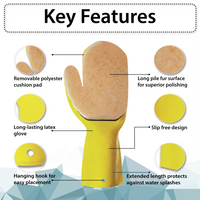 Bison Life Kleen Mitt Polish Mitt Refill, Long-Pile Polyester Buffering Pad, OSFM Left Hand