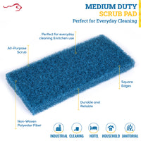 Bison Life Blue Medium Duty Scouring Pads, 10x4.6in Scrub Sponge, Kitchen & Bath