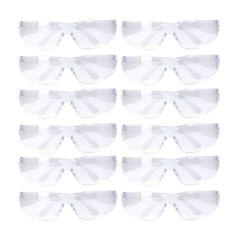 Crystal Clear Lens Color Temple Safety Glasses, Anti-scratch coating