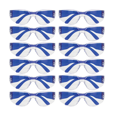 Kristal Clear Lens Color Temple Safety Glasses, Anti-scratch coating