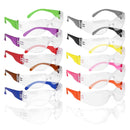 Crystal Clear Lens Color Temple Safety Glasses, Anti-scratch coating