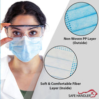 3- Layer Blue Disposable Elastic Ear Loop Non-Woven Face Mask