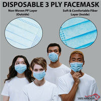3- Layer Blue Disposable Elastic Ear Loop Non-Woven Face Mask